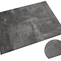 Gray Textured Square Rug With Circular Material Sample For Home Decor 3d model