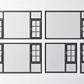 Modern Window Designs Featuring Various Panel Configurations And Black Frames 3d model