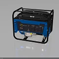 Portable Blue Gasoline Power Generator With Control Panel And Black Frame Handle Design 3d model