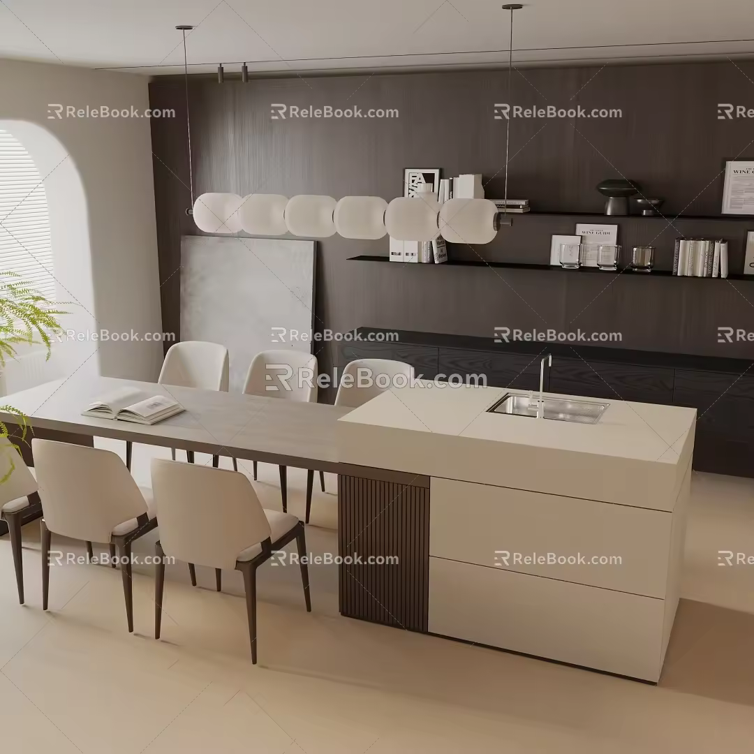 Modern table combination 3d model