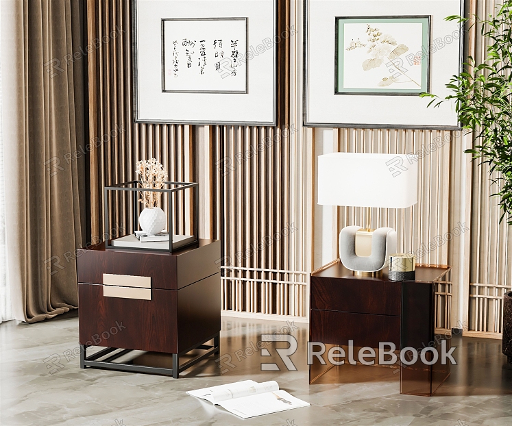 New Chinese Style Bedside Cabinet Bedside Cabinet Combination model