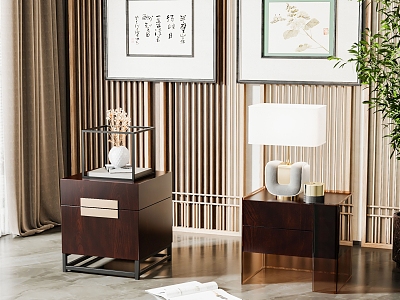 New Chinese Style Bedside Cabinet Bedside Cabinet Combination model