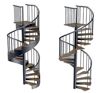 modern revolving staircase 3d model