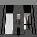 Modern Elevator Lobby With Dark Walls Elevator Doors And Directory Sign