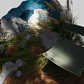 ICE Live Stream Showcasing Eco Humanistic Fashion Exhibition With Clothing Mountain View And Green Plants