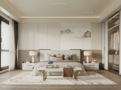 New Chinese bedroom 3d model