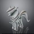 Blue Unicorn Pony Toy with Rainbow Mane Tail and Purple Eyes