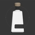 Elegant Metallic Bottle With Wooden Cap Diamond Pattern Label And Reflection On Black Background