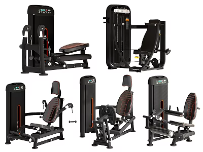 Public Fitness Facilities With Various Types Of Gym Exercise Machines 3d model