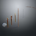 Ancient Primitive Weapons Collection With Stone Axes Wooden Spears And Arrowheads