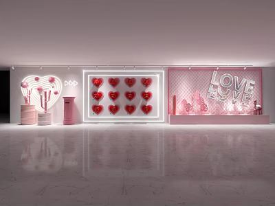 Modern Beauty Chen Mei Chen Valentine's Day Tanabata Love Wall 3d model