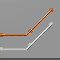 Orange And White Grab Bars With Anti Slip Design For Safety