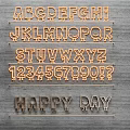 Decorative Lighting Combinations With Alphabet Numbers And Happy Day Phrase Designs