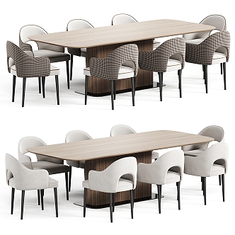 Modern Dining Table and Chair 3d model