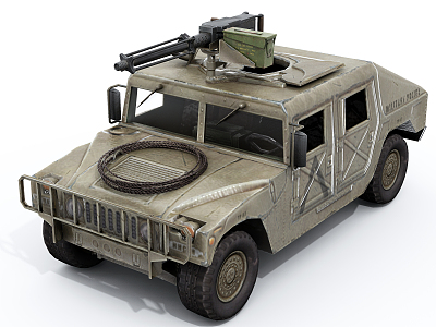 Armed Jeep Modern Military Vehicle model