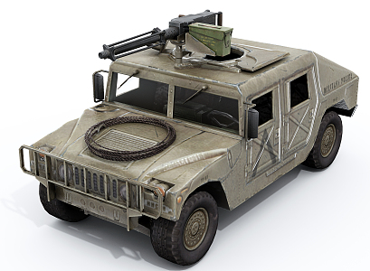 Armed Jeep Modern Military Vehicle 3d model