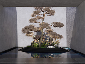 New Chinese Style Landscape Scrib Landscape Pine Rohan Pine Courtyard Landscape Scrib Patio Scrib Waterscape 3d model