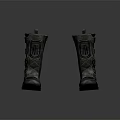 High Top Leather Boots With Lace Up Design Metallic Buckles And Stitched Details