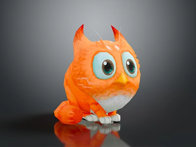 Owl grimace owl long-eared owl wulin owl monkey face owl carved owl 3d model