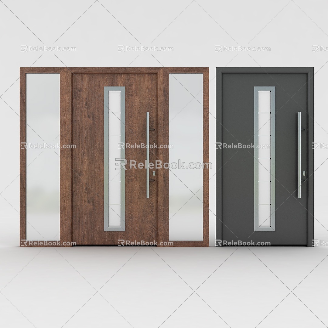 Alloy door iron door entrance door swing door 3d model