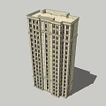 New classical high-rise residential 3d model