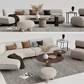 Modern Sofa Coffee Table Combination Multiplayer Sofa Coffee Table Combination 3d model