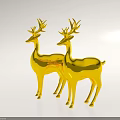 Tech Exhibition Hall Display With Golden Deer Sculptures In Modern Design