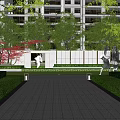 Central axis view wall 3d model