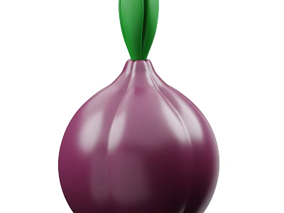 Vibrant Fresh Purple Onion Vegetable with Green Leaves and Smooth Texture 3d model