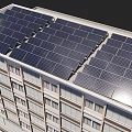 Solar Panels Array On Modern Building Roof For Renewable Energy Generation 3d model