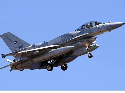 Gray Fighter Jet Flying in Clear Blue Sky With Missiles and Landing Gear Down 3d model