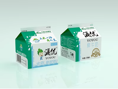 Modern Packaging Box Milk Packaging Box 3d model