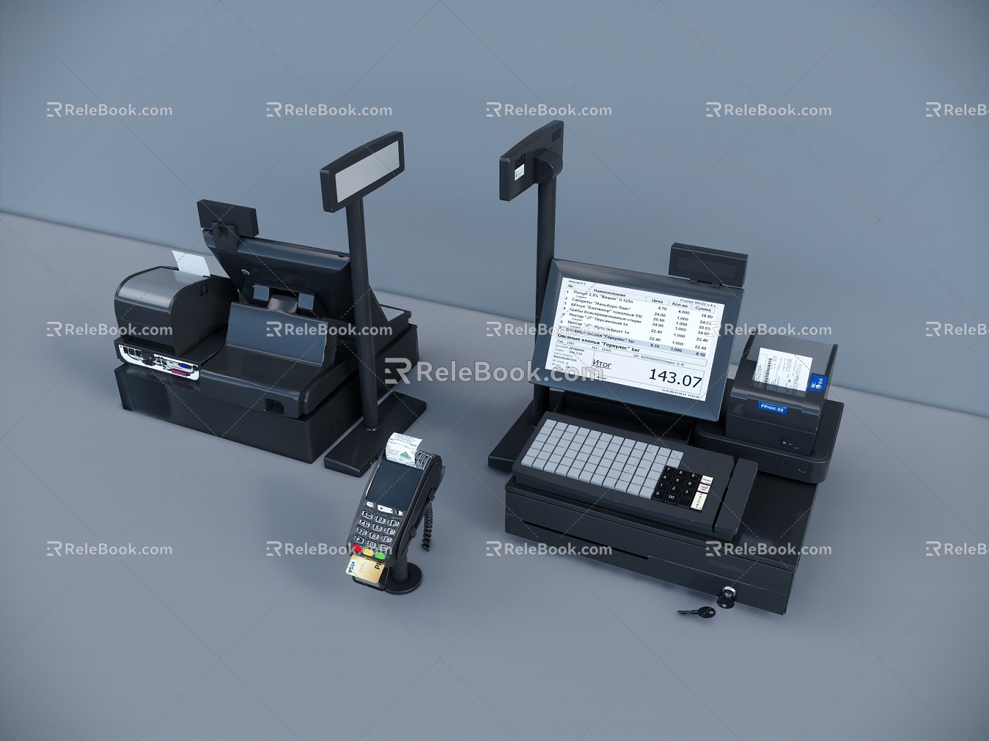 Modern cash register cash register machine model