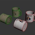Various Designed Mugs With Different Colors And Printed Patterns For Daily Use