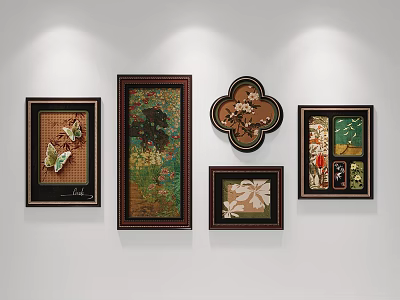 Artistic Picture Frames With Various Designs And Decorative Patterns On Wall 3d model