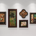 Artistic Picture Frames With Various Designs And Decorative Patterns On Wall