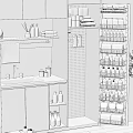 Modern Bathroom Cabinet Rack With Illuminated Shelf And Multi Tier Storage For Toiletries