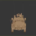 Military Armored Vehicle With Roof Mounted Weapon System External Antennas And Heavy Duty Tires