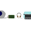 Modern headset audio radio combination 3d model