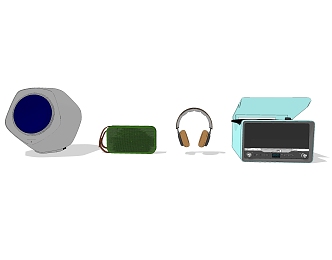 Modern headset audio radio combination 3d model