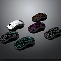 Colorful Computer Mice With Various Patterns And Stylish Illuminated Modern Design 3d model
