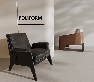 Modern lounge chair with armrests 3d model