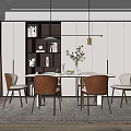 Light Luxury Dining Table and Chair Combination Dining Table and Chair 3d model