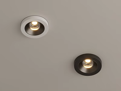 Modern LED Recessed Spotlights With White And Black Trim For Home Ceiling Lighting 3d model