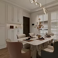 Modern Living and Dining Room Interior Design With Sofa Dining Table Chandelier And Green Plants