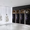LESSIS Shopping Mall Store With Modern Transparent Curtain Arc Entrance And Fashion