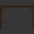 Outdoor Wooden Pergola With Lattice Roof Bench And Side Shelf Design