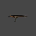 Black Mythical Dragon With Spiked Wings Flying In Mid Air