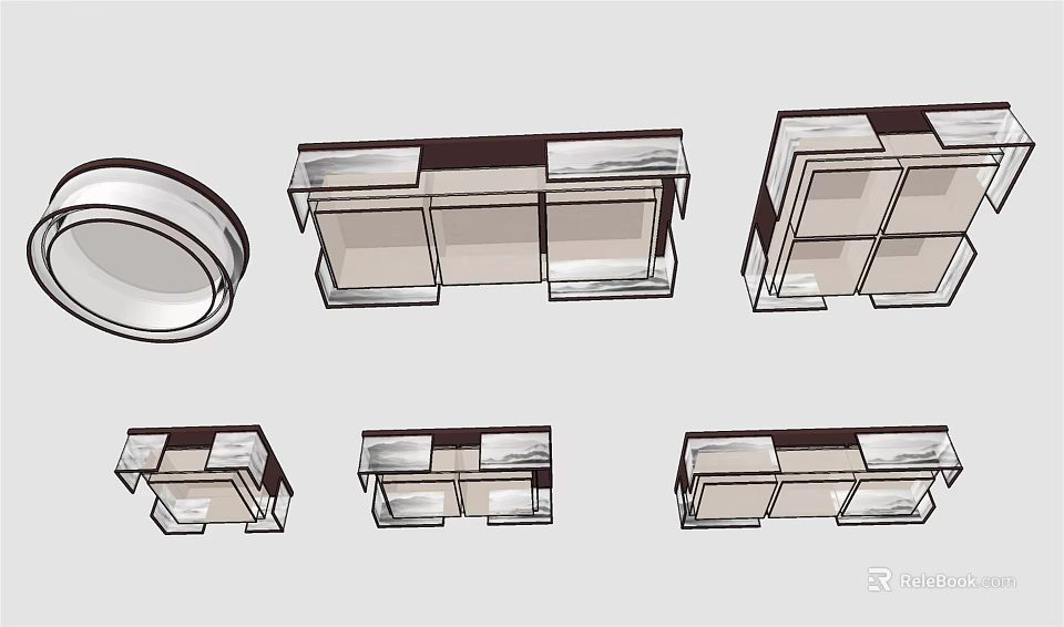 Modern Stylish Ceiling Lights With Various Designs Different Shapes And Glass Panels 3d model 