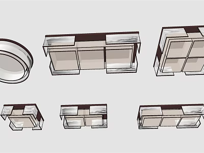 Modern Stylish Ceiling Lights With Various Designs Different Shapes And Glass Panels 3d model